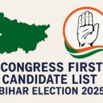 Bihar Election 2025 Congress First Candidate List with Party Logo and Bihar Map