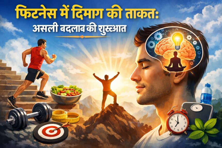 फिटनेस के लिए मानसिक तैयारी और संकल्प को दर्शाता इन्फोग्राफिक।