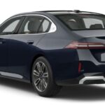 BMW 530Li M Sport luxury black sedan front side view with Iconic Glow grille
